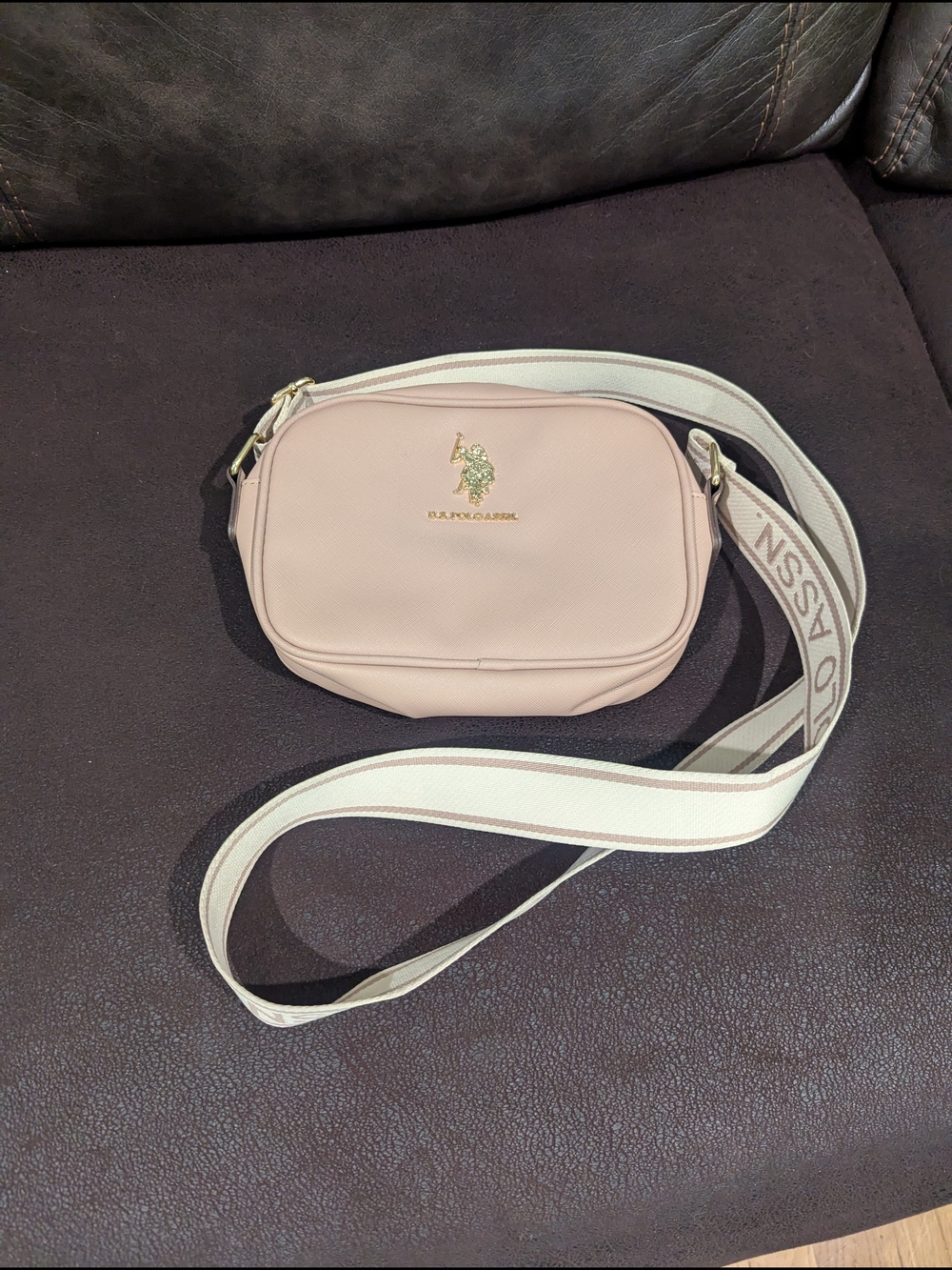 U.S. Polo Assn. Blush Crossbody Bag with Branded Strap